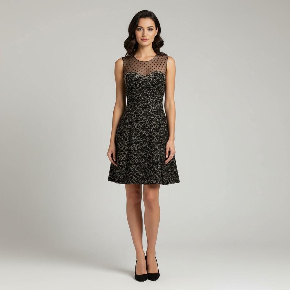 Womens HB Honeybee Formal Party Dress USA Made Lace and Appliqué Size 8 Petite